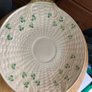 Belleek Ireland platter basket weave